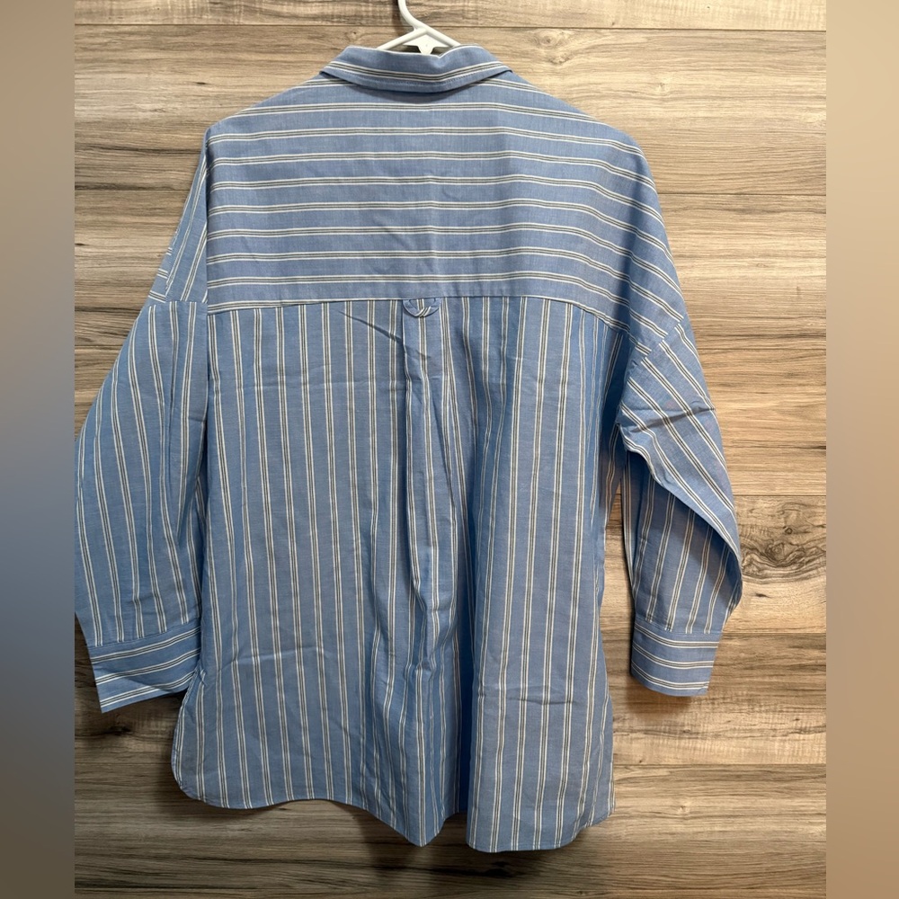 Pilcro Anthropologie blue white striped button down - Picture 8 of 8